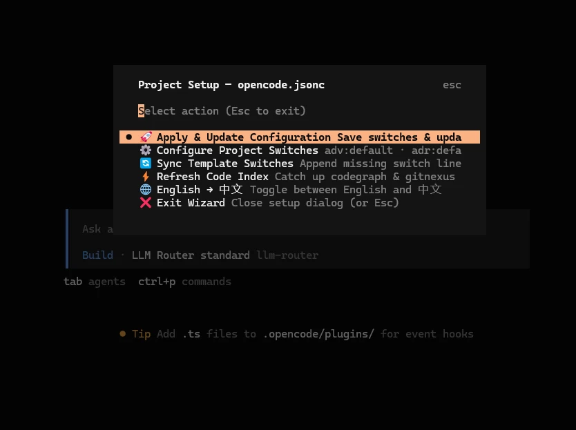 Project Wizard Interactive Dialog